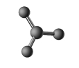 The molecular shape shown in the following figure is   A) tetrahedral. B) trigonal pyramidal. C) bent. D) trigonal planar.