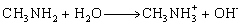 In the following reaction,   the compound CH<sub>3</sub>NH<sub>2</sub> behaves as: A) an acid. B) a base. C) a salt. D) a conjugate acid.