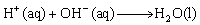 The net ionic equation for the neutralization of nitric acid by potassium hydroxide is   .