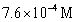 For the following reaction:   K<sub>eq</sub> =   .COCl<sub>2</sub> is introduced in a closed container until its concentration is 0.890 M.What will be the concentration of Cl<sub>2</sub>(g) once the reaction has reached equilibrium? A)    B)    C)    D)   