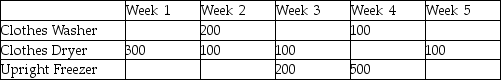 The following table is an example of a(n)    A) aggregate plan. B) load report. C) master production schedule. D) capacity plan. E) inventory record.