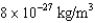 The critical mass density of the universe today is   .Using the current observed value of   ,what is the average density of protons in the universe? If they were spread evenly throughout the universe,what would be their typical separation? Note that the mass of the proton is   .
