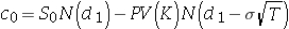 The first term of the Black-Scholes formula,   ,is the: A) annualized standard deviation of the option returns. B) cost of the shares needed in the tracking portfolio. C) amount of cash borrowed at the risk-free rate. D) amount of dividends to be paid in period 1.