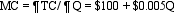 Supply Curve Analysis. Computers.com is a leading Internet retailer of high-performance desktop computers. Based on an analysis of monthly cost and output data, the company has estimated the following relation between its marginal cost of production and monthly output:     A. Calculate the marginal cost of production at 100,000, 200,000, and 300,000 units of output. B. Express output as a function of marginal cost. Calculate the level of output at which MC = $1,000, $1,500 and $2,000. C. Calculate the profit-maximizing level of output if prices are stable in the industry at $1,500 per unit and, therefore, P = MR = $1,500. D. Again assuming prices are stable in the industry, derive the firm's supply curve. Express price as a function of quantity and quantity as a function of price.