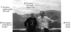 When you look at a photograph or art work, you use a variety of visual cues to judge the distance of objects. The image depicts the author of your textbook and his daughter in EstesPark, Colorado. Pick the alternative that correctly labels the monocular depth perception cues in the photograph.     A) 1 = linear perspective, 2 = binocular disparity, 3 = motion parallax, 4 = overlap B) 1 = texture gradient, 2 = linear perspective, 3 = overlap, 4 = aerial perspective C) 1 = relative size, 2 = texture gradient, 3 = aerial perspective, 4 = overlap D) 1 = linear perspective, 2 = texture gradient, 3 = overlap, 4 = convergence