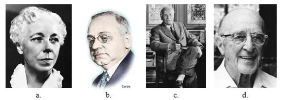Identify the psychoanalyst who emigrated to the United States from Germany and found that American patients were much more worried about their jobs and economic problems than their sex lives.   A) a B) b C) c D) d