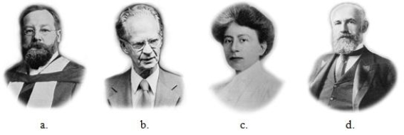 Which of the individuals pictured studied with Wilhelm Wundt in Germanyand founded the early school of psychology called structuralism?   A) a B) b C) c D) d