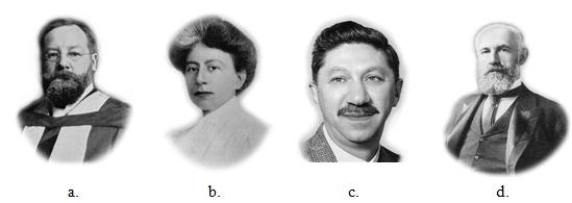 Among this person's notable achievements were establishing the first psychologyresearch laboratory in the United States and founding the AmericanPsychological Association. Who was this individual?   A) a B) b C) c D) d