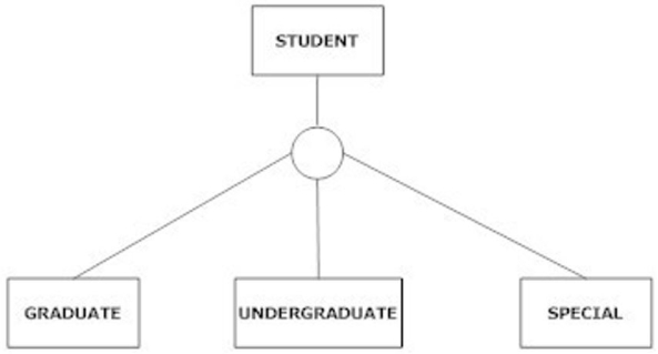 The following figure is an example of total specialization.   