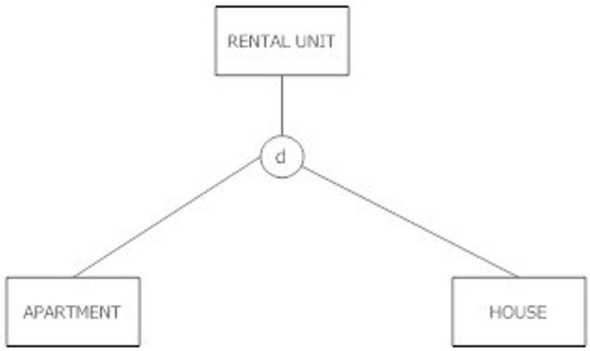 In the figure shown below, a rental unit can be both a house and an apartment.   