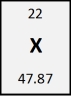 Consider the image below representing an individual block of the periodic table.   The element represented is titanium.