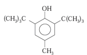 Examine the structures given in each question. Based on their structure complete the following statements. -The following substance is an antioxidant and is known as _____ .  
