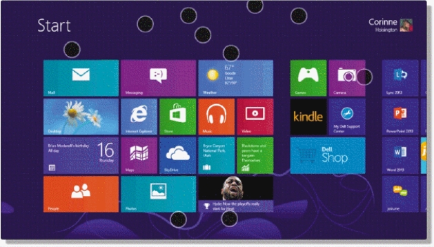 As shown in the accompanying figure,most Windows 8 computers have a 10-point ____ display with a larger track pad.   A)  multitouch B)  tabbed C)  multigesture D)  quick tile