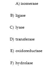 Select the correct class of enzyme for each of these reactions. Glucose-6-phosphate → Fructose-6-phosphate