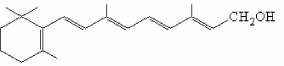 Which structure in shown?   A)  retinol B)  retinal C)  retinoic acid D)  β-carotene