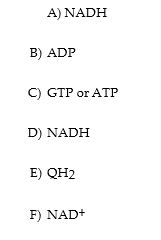 Please match the following reactions to their respective energy yielding products. Please note that a product may be used once, more than once, or not at all as an answer. Isocitrate dehydrogenase