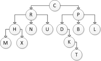 Consider the following tree diagram:   What is the size of this tree? A)  4 B)  5 C)  6 D)  13