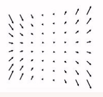  For the following vector field, identify which one of the following formulas could represent it. The scales in the x and y directions are the same.No reasons need be given.   A)   \vec { i } + x \vec { j }  B)   x ^ { 2 } \vec { i } + x y \vec { j }  C)   y \vec { i }  D)   x \vec { i } + y \vec { j }