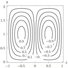  The figure below shows the contour map of a function z = f(x, y) .   Let  \vec{F}  be the gradient vector field of f, i.e.,  \vec{F}=\text { gradf }  Which of the vector fields show  \vec { F } ?  A)    B)    C)    