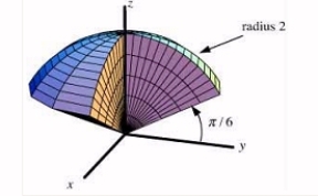 Choose the most appropriate coordinate system and set up a triple integral, including limits of integration, for a density function f(x, y, z) over the given region.   A) spherical coordinates B) cylindrical coordinates C) rectangular coordinates D) None of the above.