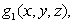 Some level surfaces of the functions and are shown below, respectively. Which function takes the value 0 at (0, 0, 0)?