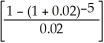 a)PV = 10 000.00; n = 2(4)= 8; i =   = 2% = 0.02; I/Y = 8; P/Y = C/Y = 4;           Programmed solution:   b) Amortization Table (done using Excel):   c)PMT = 1365.10; n = 5(number of payments left); i = 0.02     = $6434.34 Programmed solution:   The difference from the chart is due to rounding.