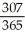Number of days = 30 + 30 + 31 + 31 + 29 + 31 + 30 + 31 + 30 + 31 + 3 = 307 I = 635∗0.065 ∗ = $34.72