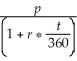 Evaluate s: s = ,where p = 3411.50,r = 0.0925,t = 75