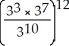Simplify:   A) 3 B) 0.333 C) 531,441 D) 0.00000188 E) 1