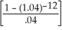 FV = $200 000; P/Y = C/Y = 2; PMT = 200 000(0.06/2)= $6 000; i =   = 0.04; n = 6(2)= 12. PP = 200 000(1.04)-12 + 6000   = 124 919.4099 + 56 310.44256 = $181 229.85