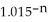 PMT = 3000.00; PV = 60 000; i =   = 0.015; I/Y = 6; P/Y = C/Y = 4 60000 = 3000(1.015)   0.295566502 = 1 -   -n ln 1.015 = ln 0.704433498 -n(0.014888612)= -0.350361349 n = 23.53216923 quarters ÷ 4 = 5.88 ≈6 years Programmed solution:  