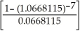 PMT = 4760, i = 0.0652 ÷ 4 = 0.0163, n = 7, c =   = 4 p =   - 1 = 0.0668115 PVg = 4760.00   = 4760.00(5.4497186)= $25 940.66