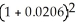 PMT = 4720, i = 0.0824 ÷ 4 = 0.0206, n = 6.5 × 2 = 13, c =   = 2 p =   - 1 = 0.0416244 PVg = 4720.00   = 4720.00(9.8857467)= $46 660.74 Interest paid = 13(4720.00)- 46660.72 = 61360.00 - 46660.72 = $14 699.28