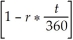 Evaluate p: p = s   , where s = 3120, r = 0.123, t = 295