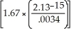 Calculate the following: ln   A)  5.145 B)  1.545 C)  -5.144 D)  -1.545 E)  -5.145