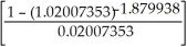 a) p =   - 1 = 0.02007353 n =   =   =   = 21.879938 The number of payments is 22. b) PVg = 1110   = 1110(1.826974901) = $2027.94 c) Total paid = 1110(20) = $22,200 Principal repaid = 19500.00 - 2027.94 = $17472.06 Interest = 22200.00 - 17472.06 = $4727.94
