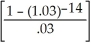 Alterative A: PV of 14 000: n = 7(2) = 14; i = = 0.03; FV = 14 000; I/Y = 6; P/Y = C/Y = 2 PV = 14000 = $9 255.65 Programmed solution: NPVA = 9255.65 - 4000.00 = $5255.65 =$5 256. Alternative B: PMT = 500; n = 7(2) = 14; i = 0.03; I/Y = 6; P/Y = C/Y = 2 PV = 500 = $5648.04 Programmed solution: NPVB= 5648.04 - 3600.00 = $2048.04 = $2 048. Since NPVA > NPVB, alternative A is preferred.