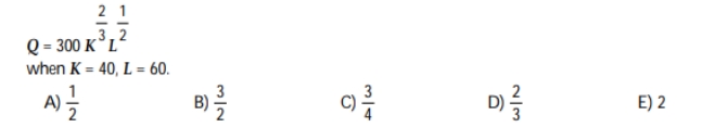 Find the value of the marginal rate of technical substitution for the production function