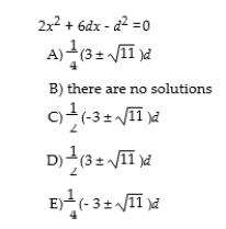 Find the solutions of the quadratic equation