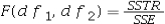 Which of the following is a correct formula for the test statistic for a one-way ANOVA test? A)    B)    C)    D)   