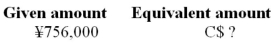Use the currency exchange rates in Table 3.2 to calculate the equivalent amount of the currency in the second column that is equal to the given amount in the first column.  