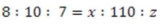 Given the proportion   the value of x and z is 88 and 77 respectively.