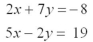 Solve the following pair of equations:
