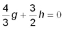 Solve the following pair of equations. Verify your solution. g - h = 17