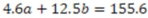 Solve for the following pair of equations to three figure accuracy    