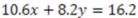 Solve for the following pair of equations to three figure accuracy    