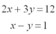 Solve the following set of equations graphically:  