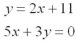 Solve the following set of equations graphically:  