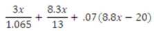 Calculate the final result to two decimal places, where x = $6.80   A)  $26.28 B)  $27.38 C)  $28.48 D)  $18.58 E)  $30.28