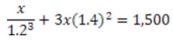 The final value of x is 134.40 given the formula  